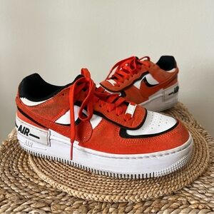 Nike Air Force 1 One AF1 Shadow Orange Guava White Ice Black Sneakers Size W7.5